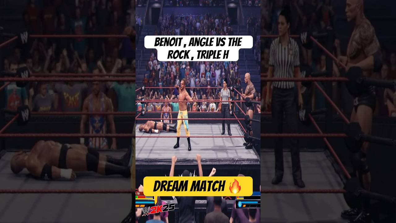 Chris Benoit & Kurt Angle vs Triple H & The Rock &ndash; Absolute Classic! | WWE 2K25