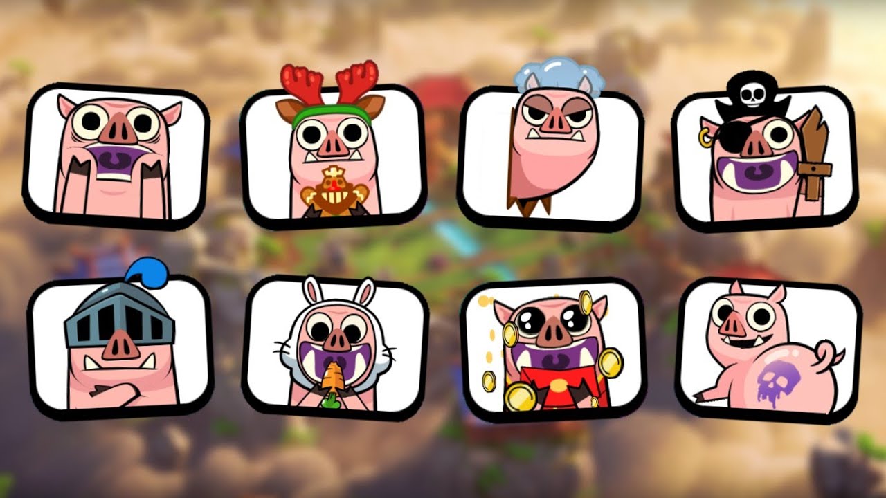 ALL Hog Emotes In Clash Royale!