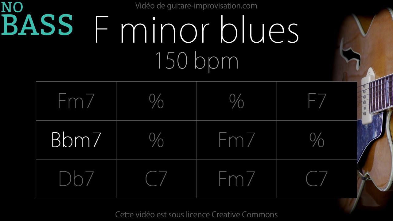 F minor blues 150 bpm - NO BASS (Jazz/Swing feel) : Backing Track