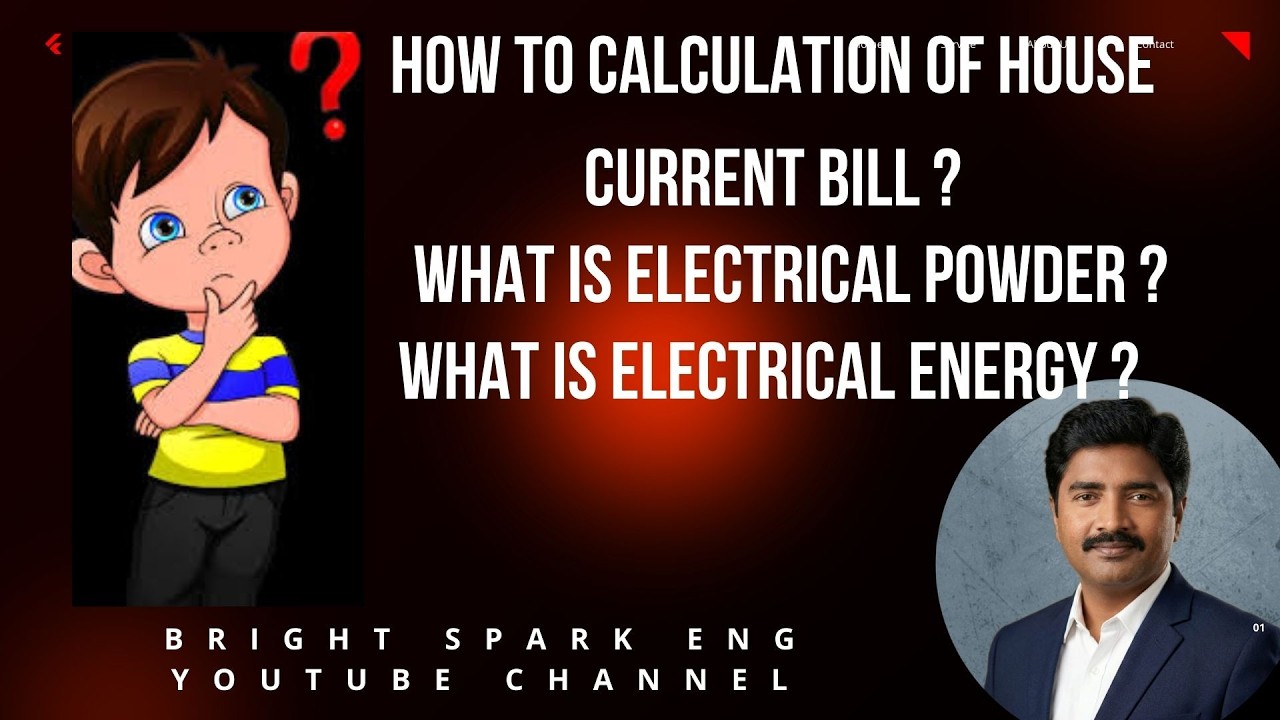 Electrical power, Electrical Energy, Calculation of house-hold electricity bill.