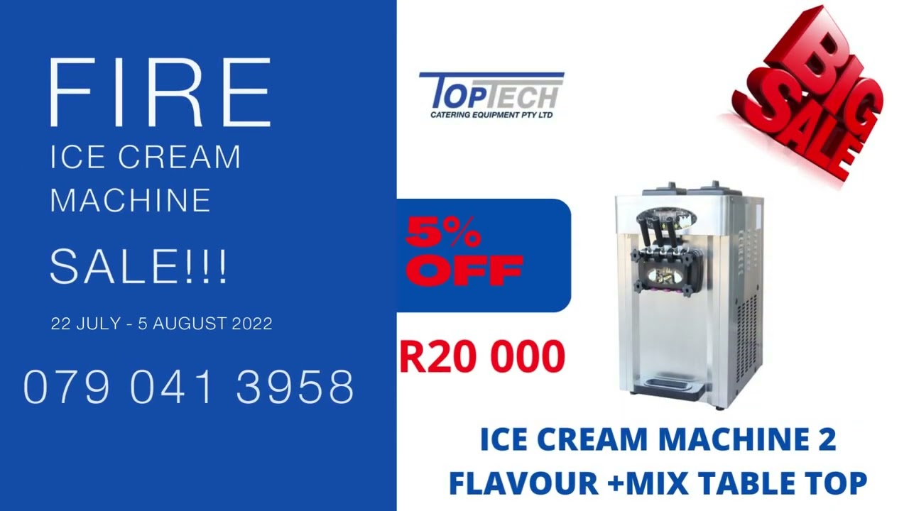 ICE CREAM MACHINE FIRE SALE TOP TECH CATERING EQUIPMENT MIDRAND GAUTENG