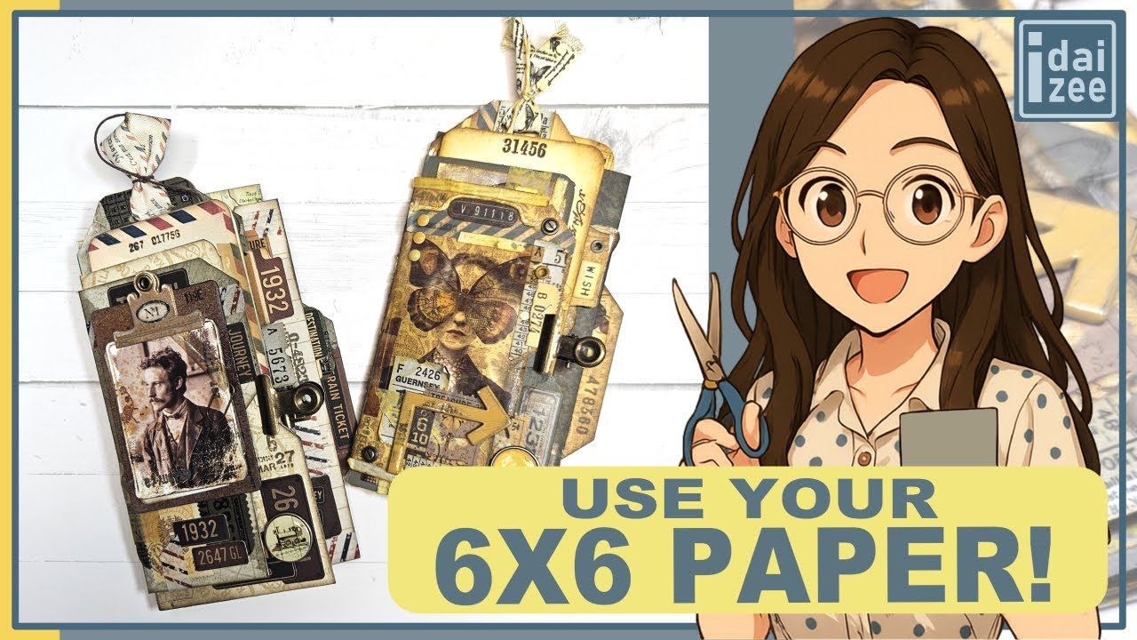 Mini Folio Book Tutorial | Use your 6x6 Single sided paper (12x12 one sheet wonder!)