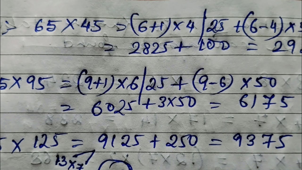 Mathematics Trick to Multiply 2 Numbers ending with 5s (Odd Multiples of 5)