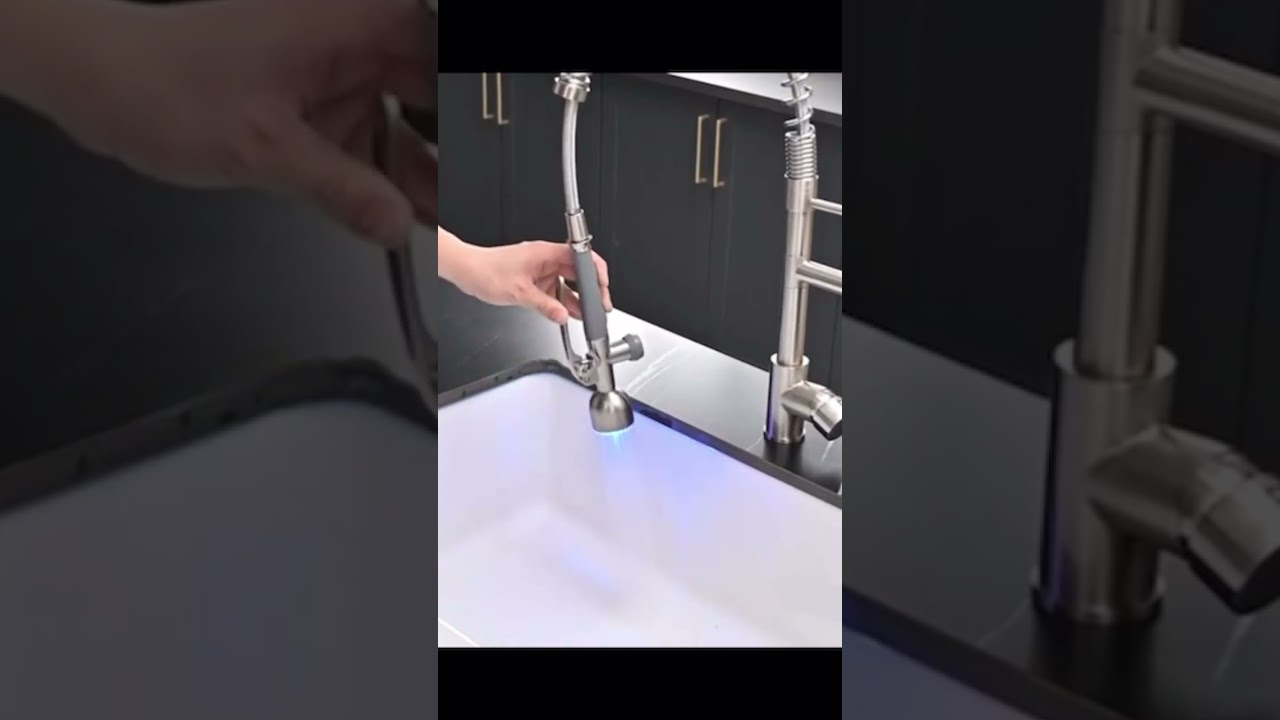 Fapully Commercial Pull Down Kitchen Sink Faucet with Sprayer Brushed Nickel