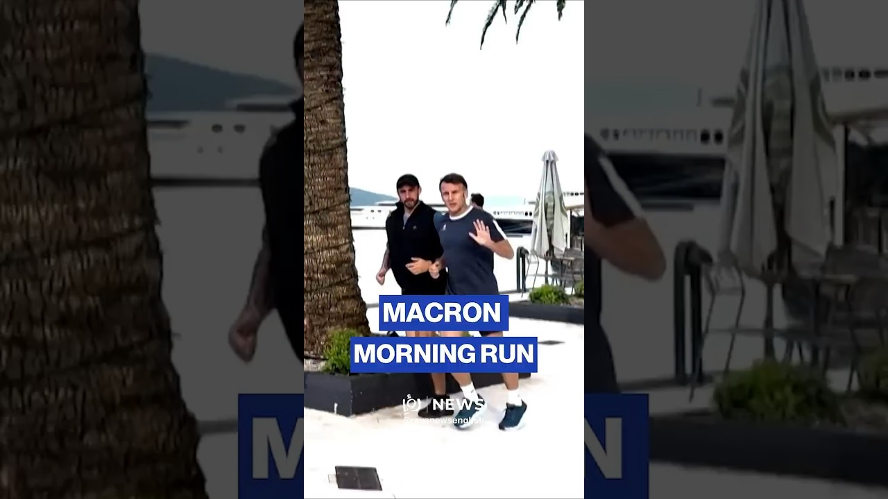 Macron biega o poranku wzdłuż wybrzeża Adriatyku