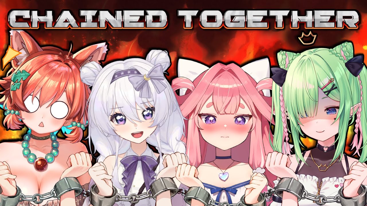 【CHAINED TOGETHER】  V-Dere Stuck Together Forever!!! 🔗 🍑💛💚💗