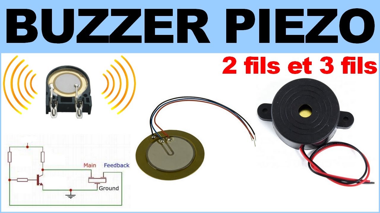 Electronique COMMENT FONCTIONNE UN BUZZER PIEZO  transducteur capteur piezoelectrique alarme ampli