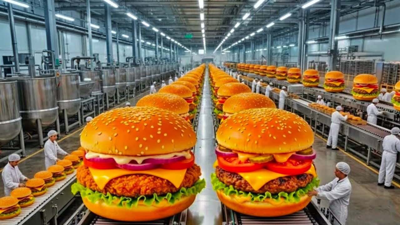 Inside a Modern Zinger Burger Factory: From Raw Chicken to Crispy Spicy Burgers (Full Process)