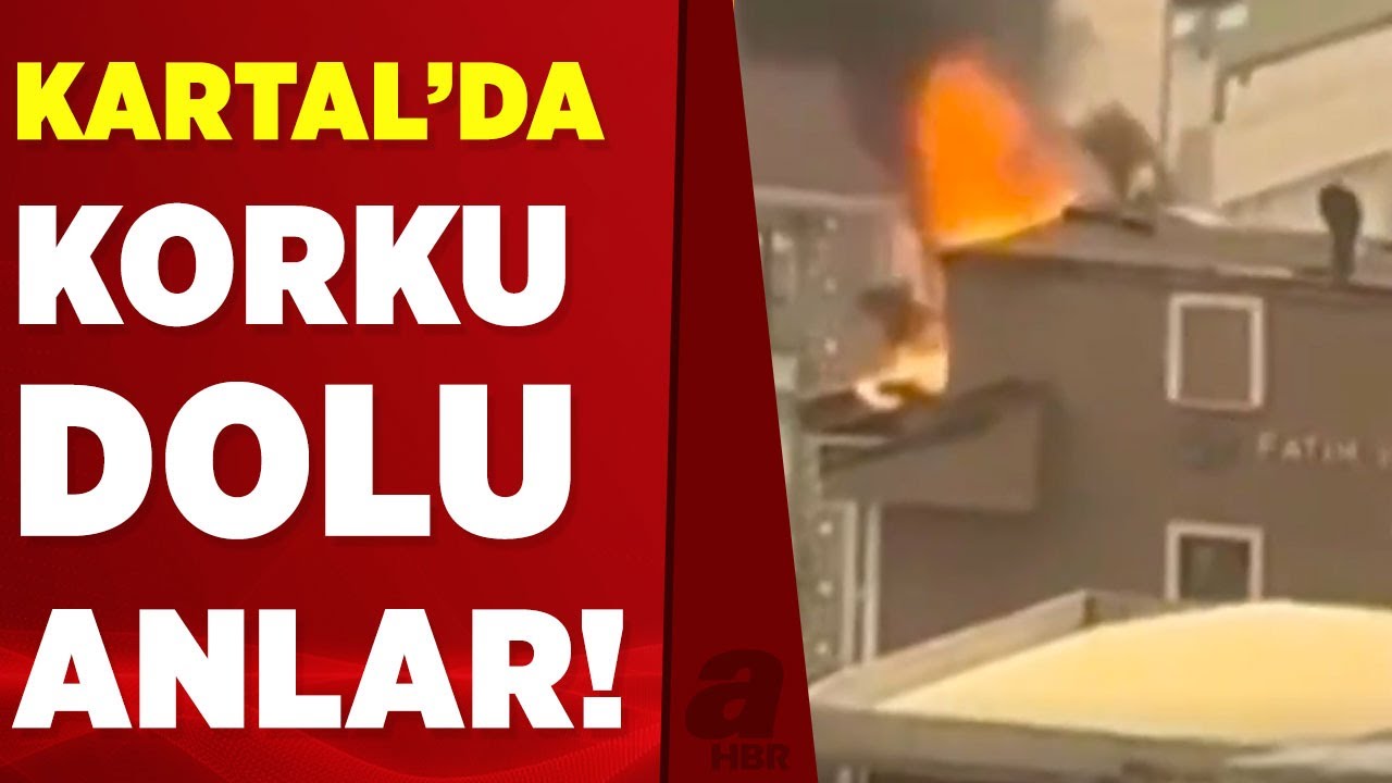Kartal'daki çatı yangınında yürekler ağza geldi! | A Haber