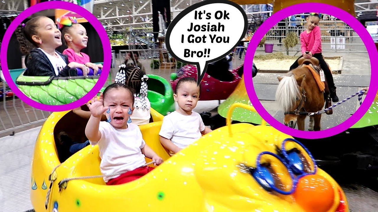 Imani Goes To HUGE I-X Indoor Amusement Park For Kids! JOSIAH CRIES ON THE RIDES!!