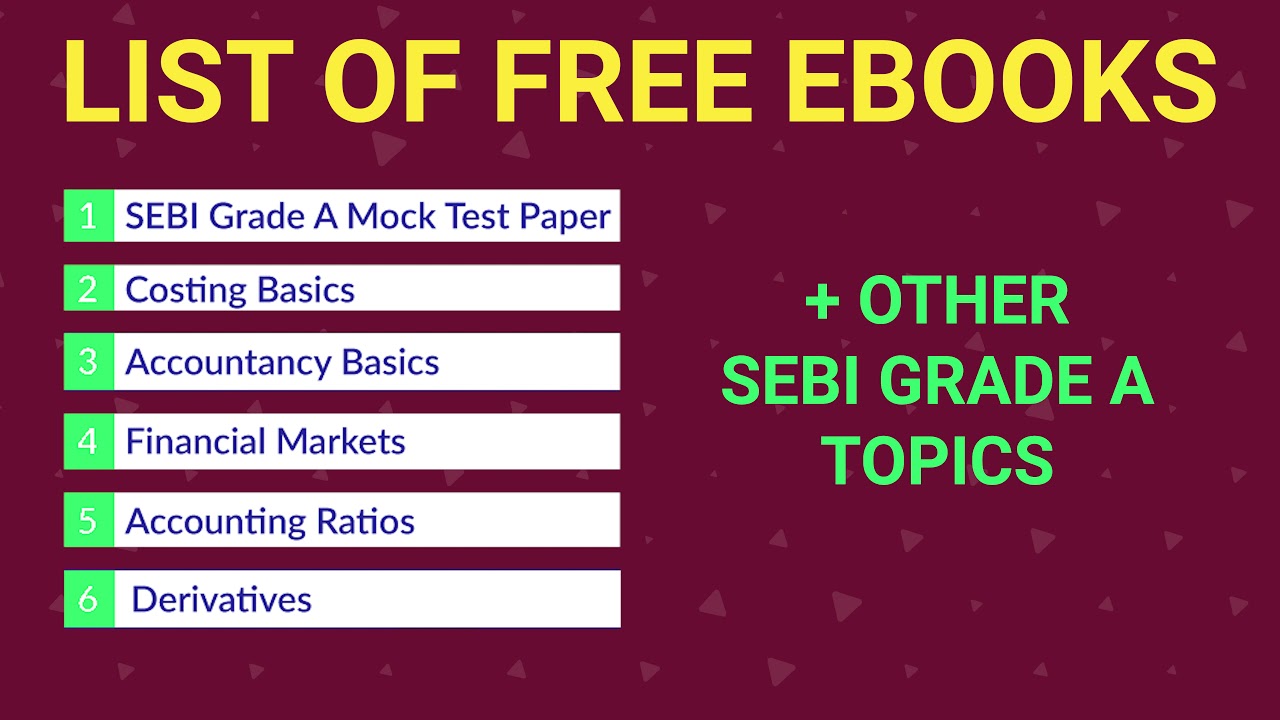 SEBI Grade A 2020 Free E Books | Check Complete List of Free E Books | SEBI Grade A 2020