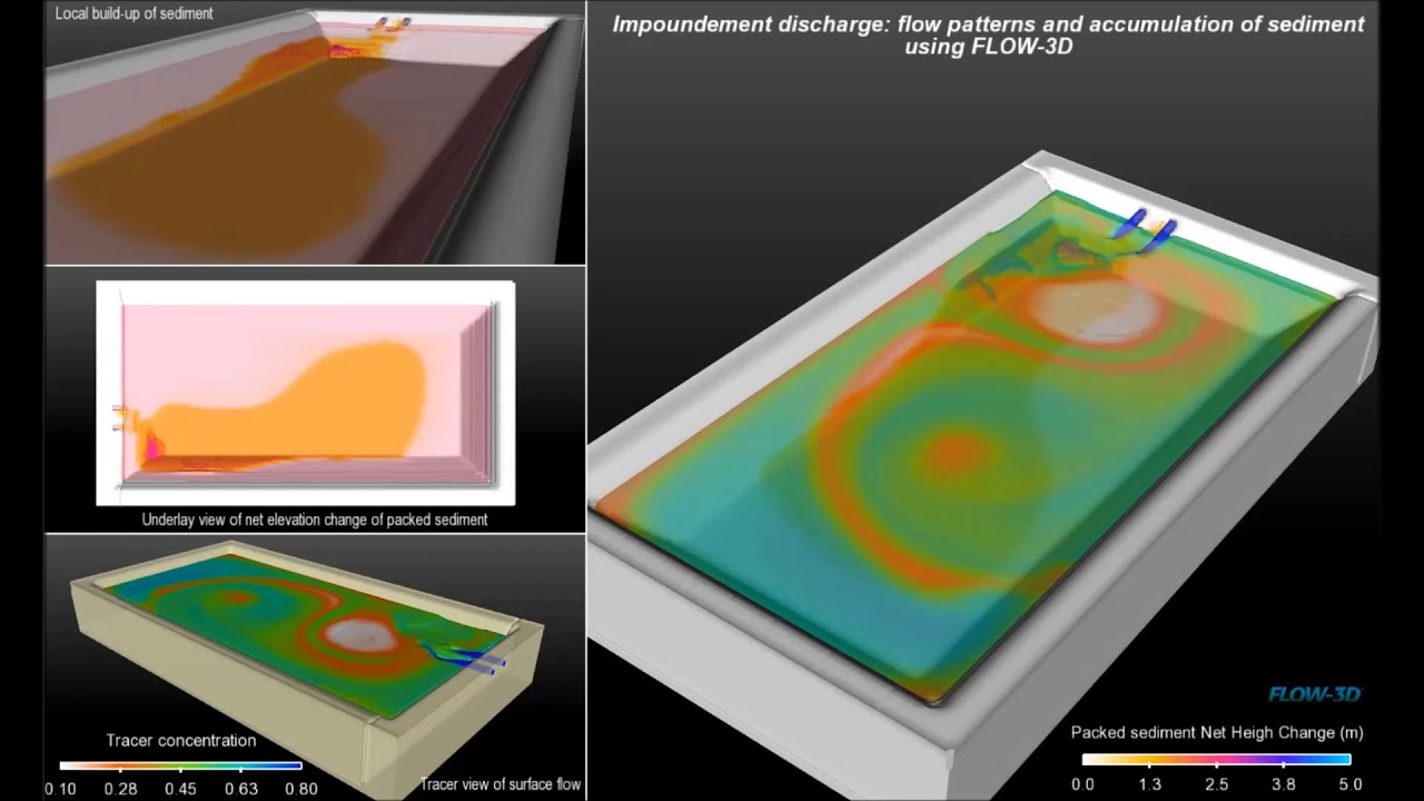 3D Flow Patterns and Sediment Deposition  | FLOW-3D HYDRO