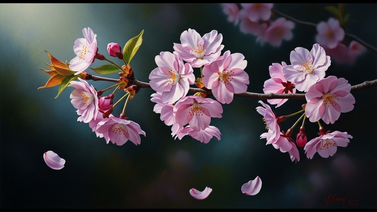 Luxury Sakura Japan 🌸 Floral Oil Painting 4K | Elegant TV Art Display & Relaxing Aesthetic