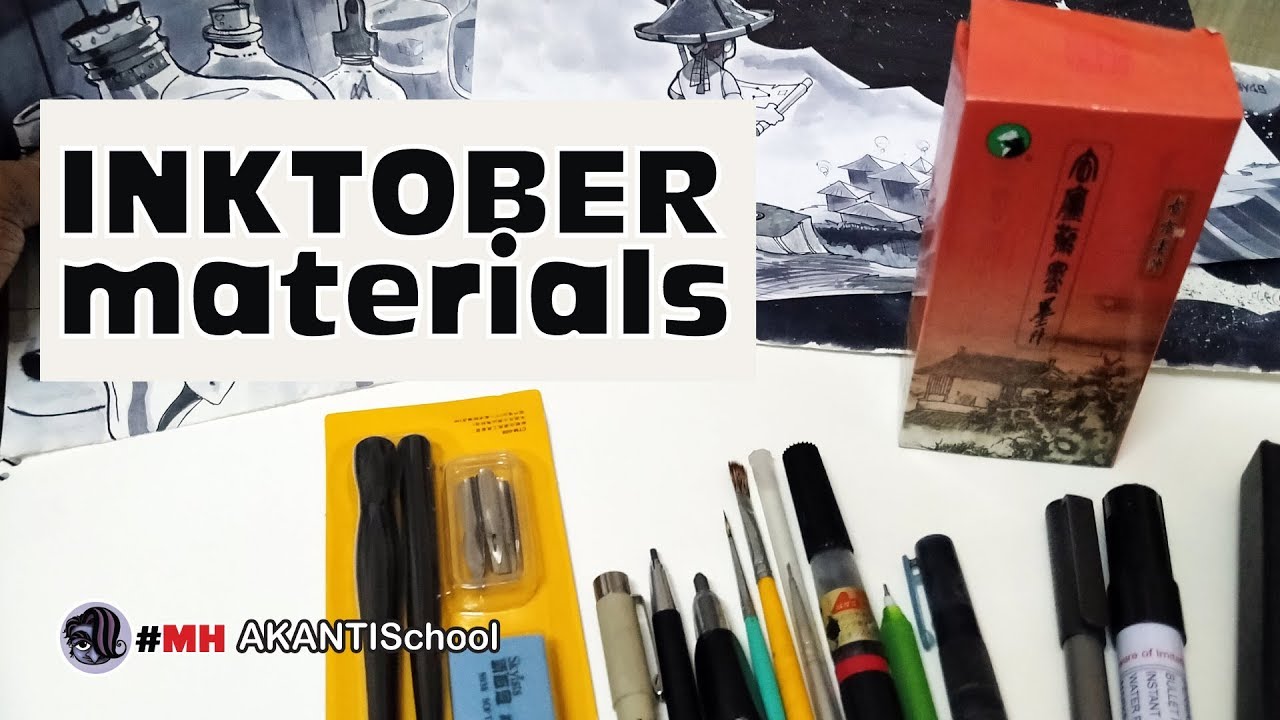 Inktober material: Traditional drawing materials to do INKTOBER