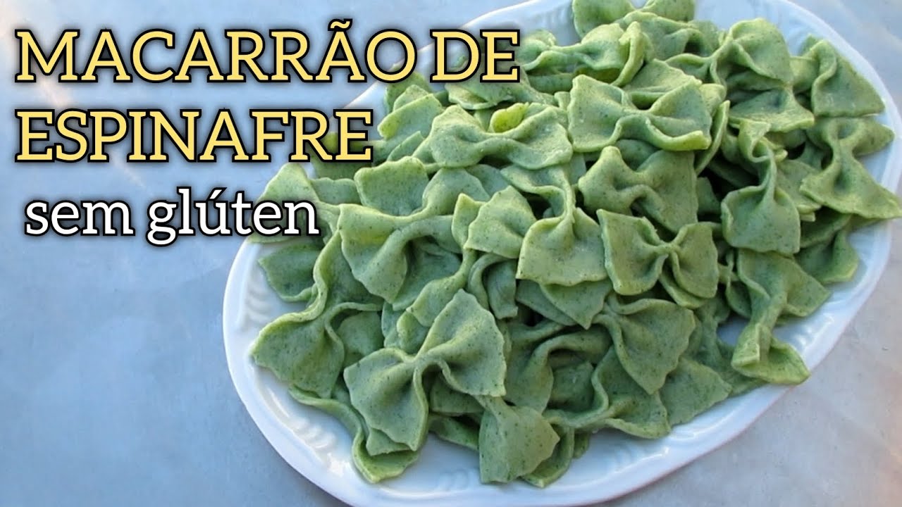 MASSA PARA MACARRÃO SEM GLÚTEN  ESPINAFRE |  GRAVATINHA | FAÇA E VENDA