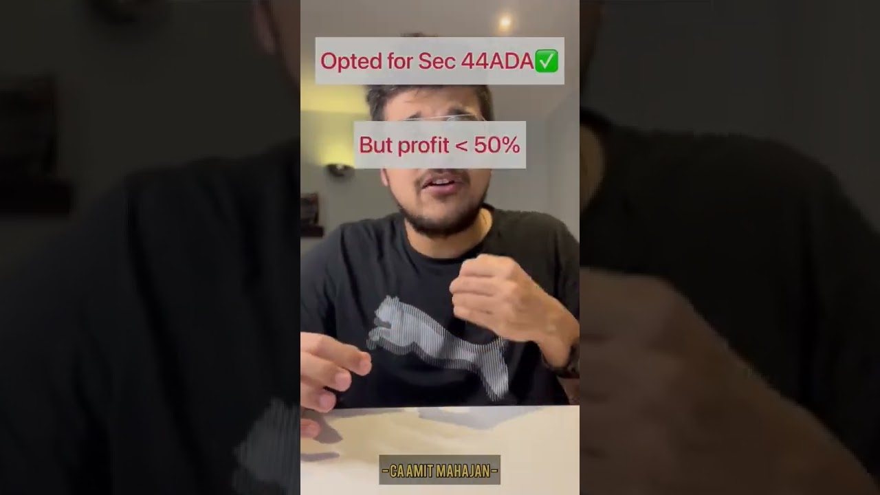 Section 44ADA - Presumptive income 💯 Get smarter in 60 Sec ✨ #youtube #shorts #youtubeshorts #yt