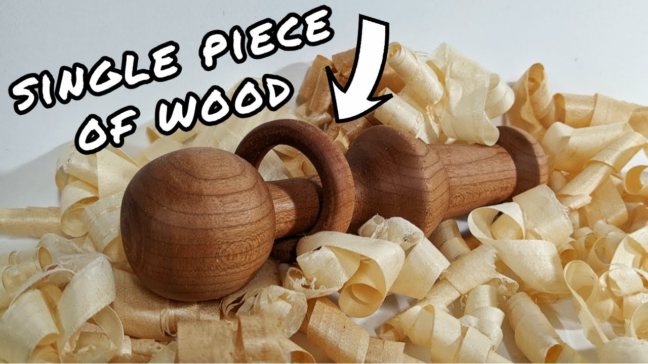 Captive Ring Baby Rattle - No special tools required! (Wood turning)