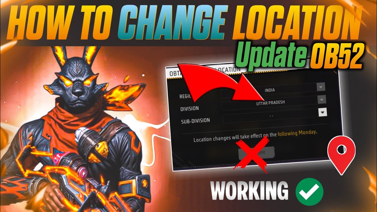 How to change free fire location 🤯 How to change state in free fire weapon glory 