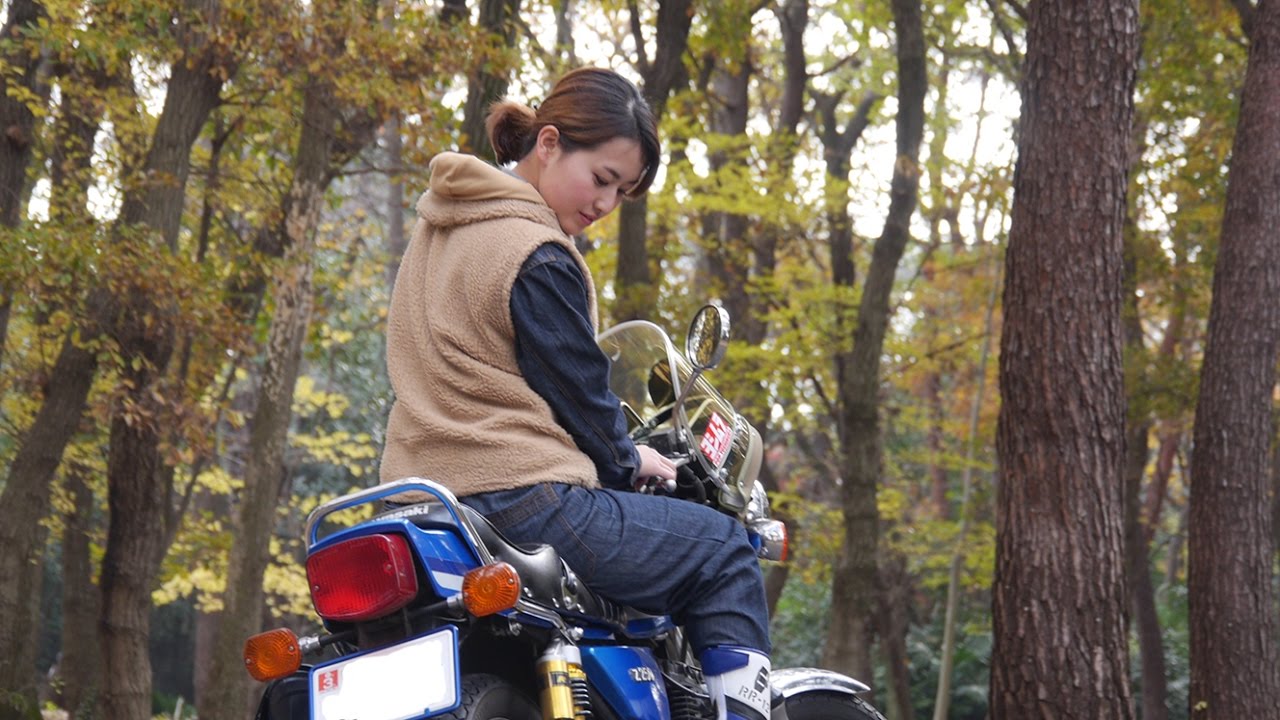Japanese cute motorcycle girl!!   |  Z250FTに跨るKAWAII女の子