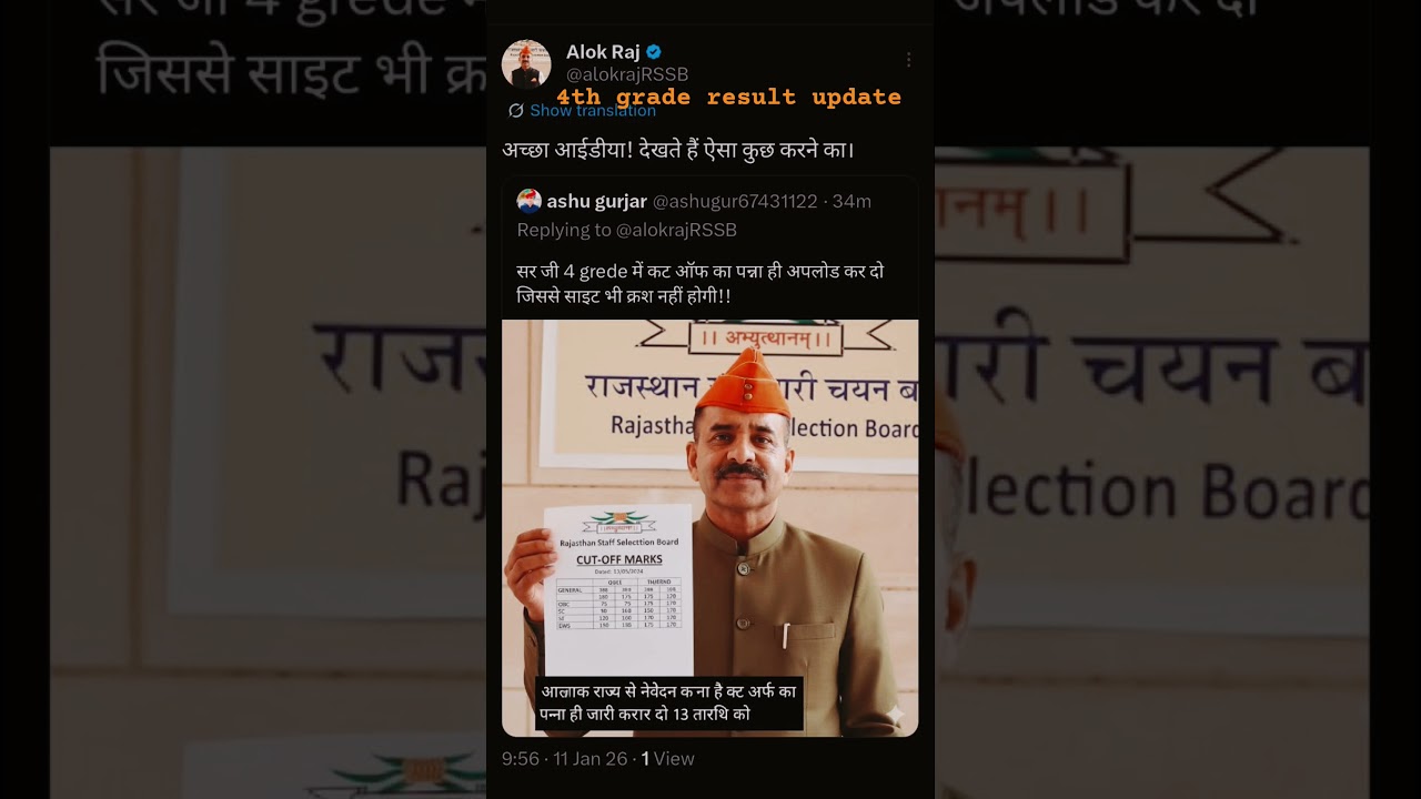 4th Grade Cut-Off पहले जारी? 😲 | Alok Raj Big Hint | Rajasthan Result Update 