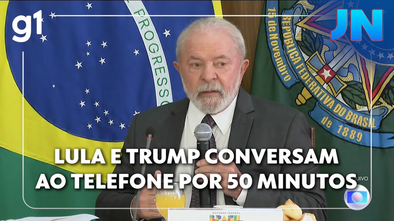 JN: Lula conversa ao telefone com Trump, fala sobre paz em Gaza e discute situação na Venezuela
