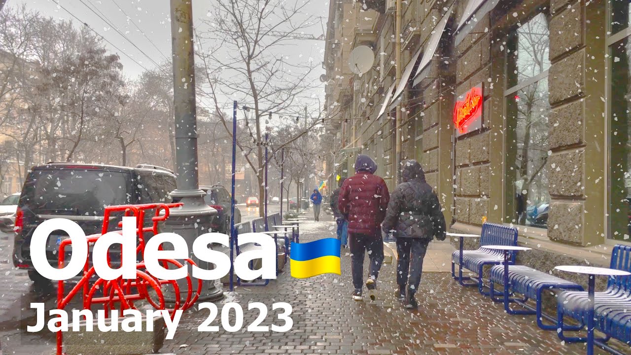 🇺🇦 Odesa Snowfall Walking Tour, Ukraine - January 2023 [4K]