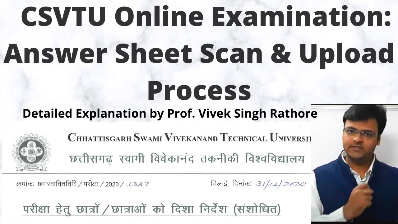 CSVTU Online Semester Final Examination Answer Sheet Scan & Upload Process