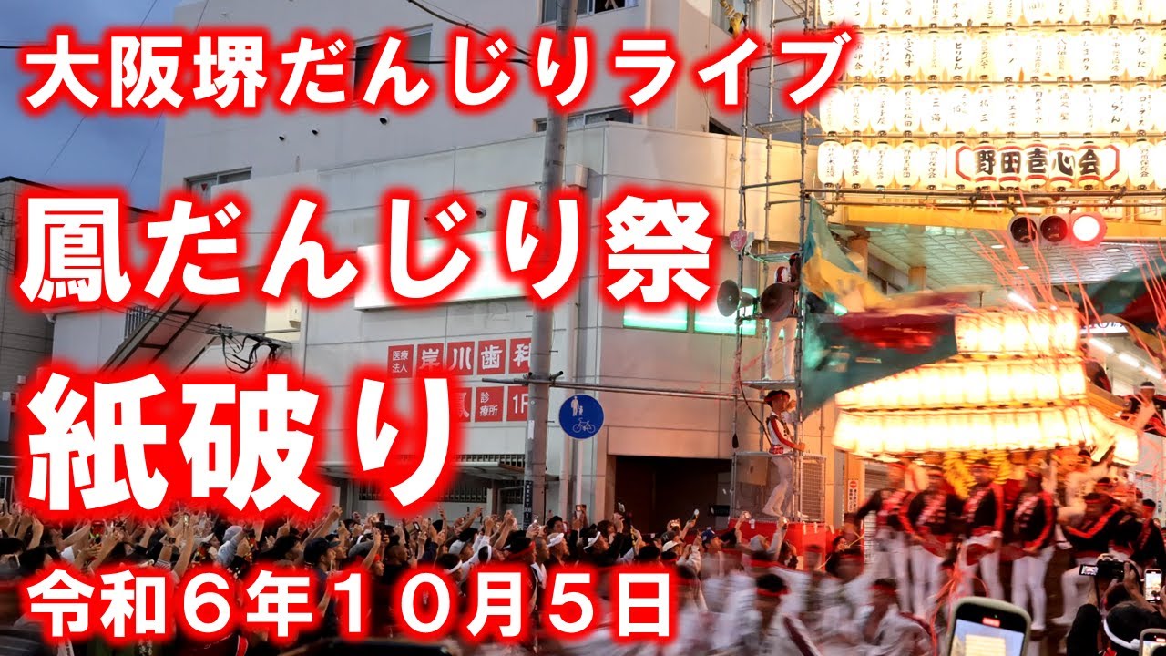 鳳だんじりライブ 野田紙破り 鳳本通商店街前 野田小屋前 2024/10/5(土)