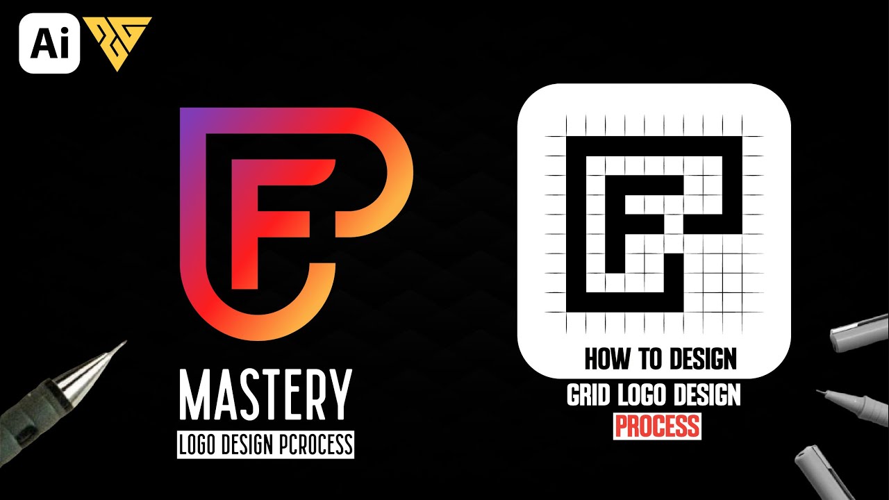 Create a Stunning Grid F Monogram Logo Design in Adobe Illustrator 2026 | Easy Teachings Tutorial