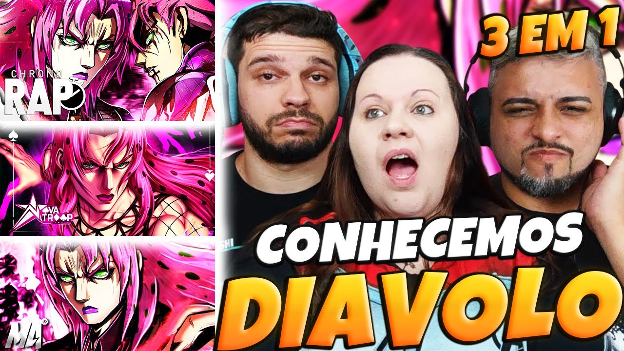 3 EM 1 DIAVOLO (JoJo's Bizarre Adventure)| NOVATROOP + CHRONO + M4RKIM | FAMILY REACTS