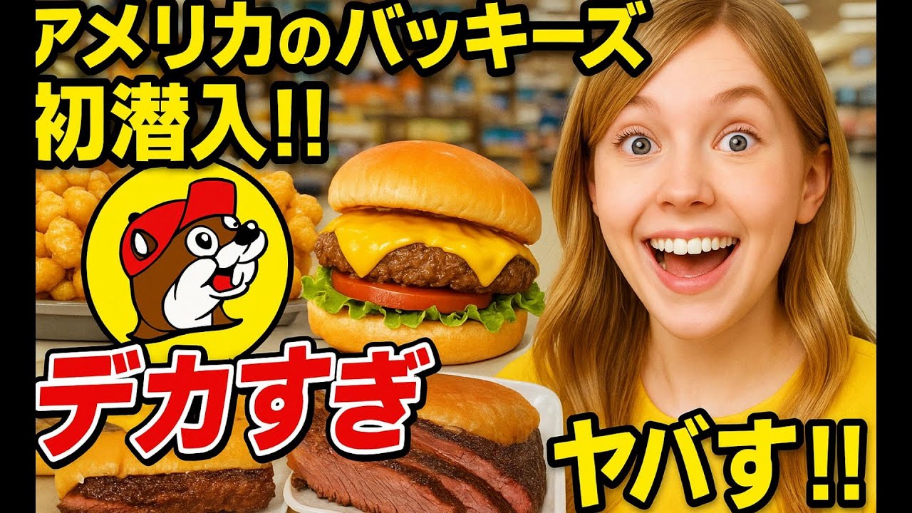 アメリカの世界最大コンビニのバッキーズ潜入‼ オリジナルグッズもバーガーもデカすぎwww