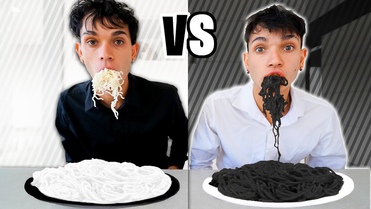 BLACK vs WHITE FOOD Challenge!