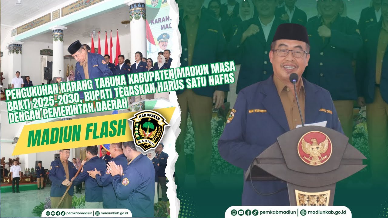 Pengukuhan Karang Taruna Masa Bakti 2025–2030, Bupati Tegaskan Harus Satu Nafas dengan Pemda