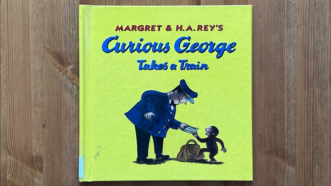 Ash reads Curious George Takes a Train by Margret & H. A. Rey