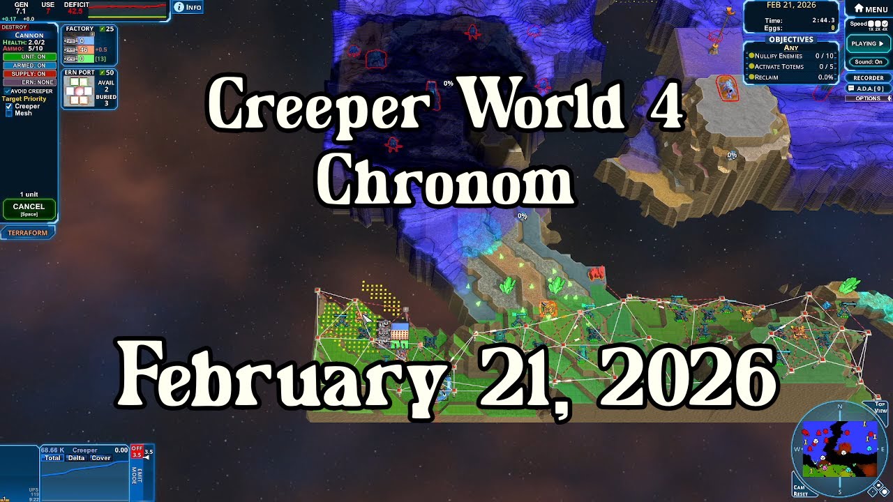 Creeper World 4 Daily Map –  February 21, 2026 | No Commentary