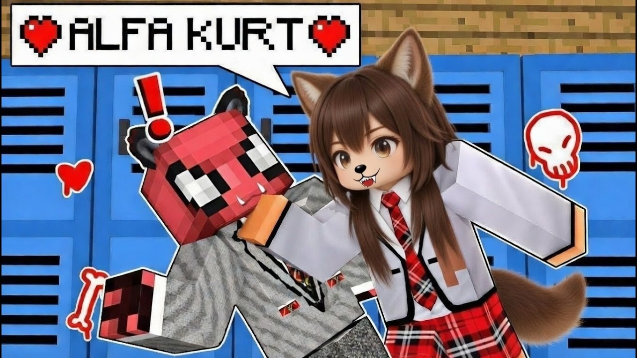 FAKİR ALFA KURT KIZ HAYRAN KURT ADAM OKULU😍  Minecraft