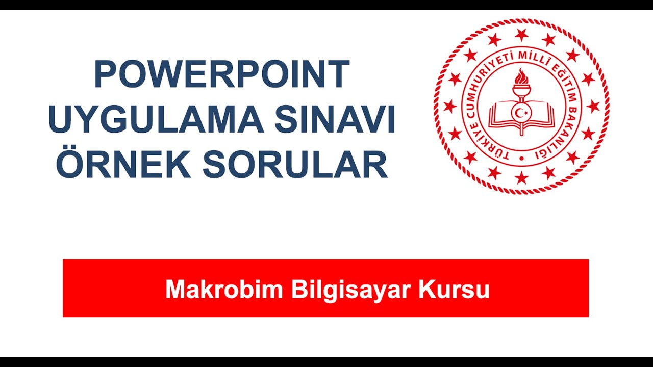 MEB onaylı işletmenlik Sertifika Sınavı PowerPoint Örnek Uygulama Soruları