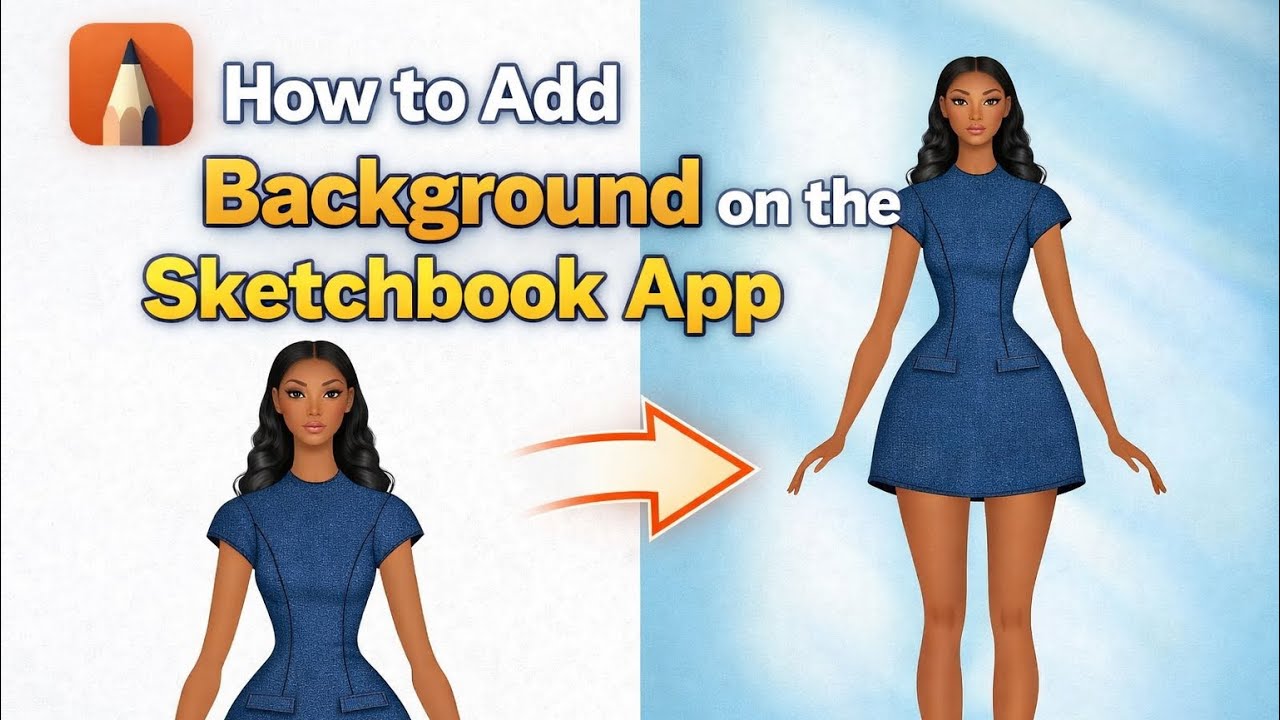 How to Add Background to Your Design on Sketchbook App (Beginner Friendly) #fashionsketch 