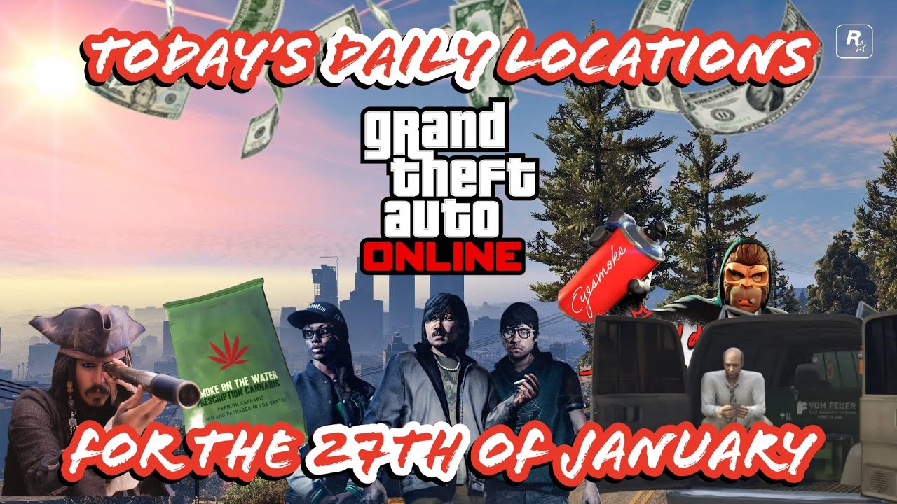 GTA: Online. • Today's Shipwreck, Gun Van, Street Dealers, LS Tags & Weed Bag locations. • Jan. 27th