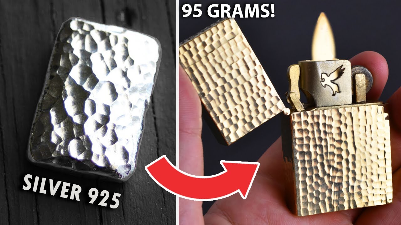 how to make a silver zippo style lighter from start to finish | handmade zippo lighter
