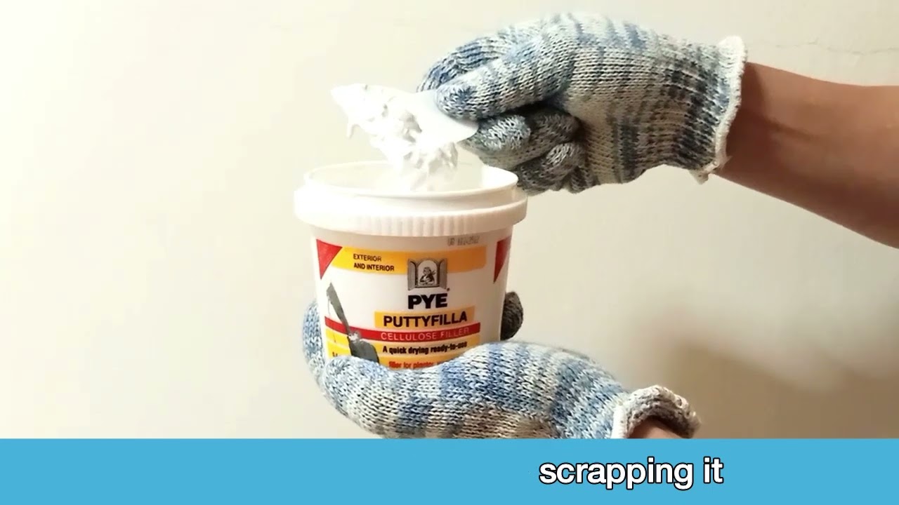 How to use Putty Fillers   Cara tampal dinding retak dan berlubang   D I Y using PYE Putty Filla