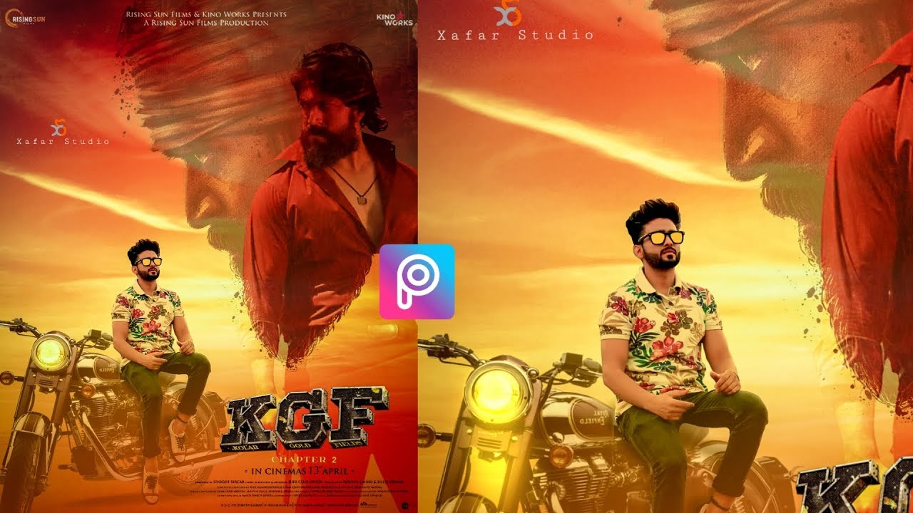 PicsArt K.G.F Movie Poster | K.G.F Chapter 2 Photo Editing Tutorial in picsart Step by Step in Hindi