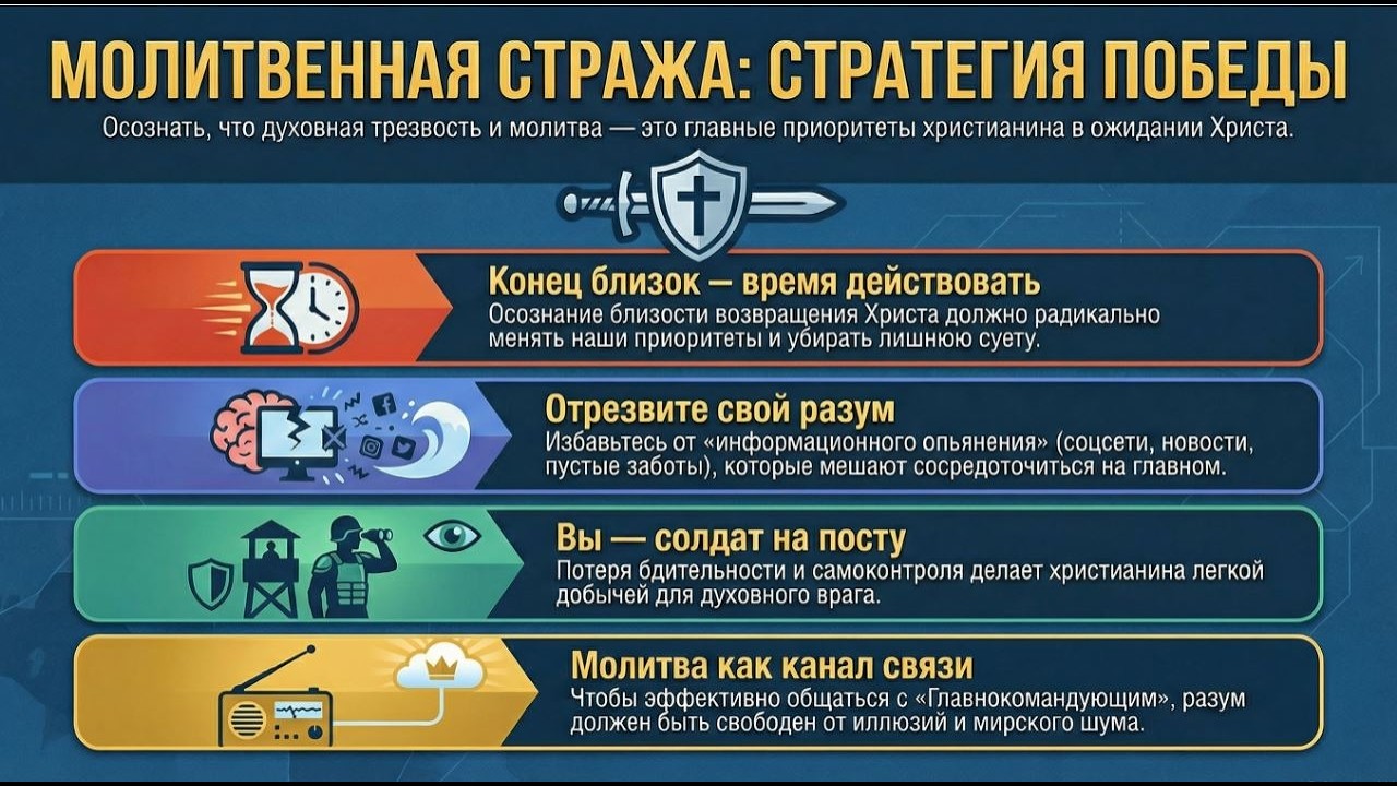 1 Петра 4:7 \ Бодрствуйте в молитвах \ Призыв к молитве \ Вячеслав Новиков
