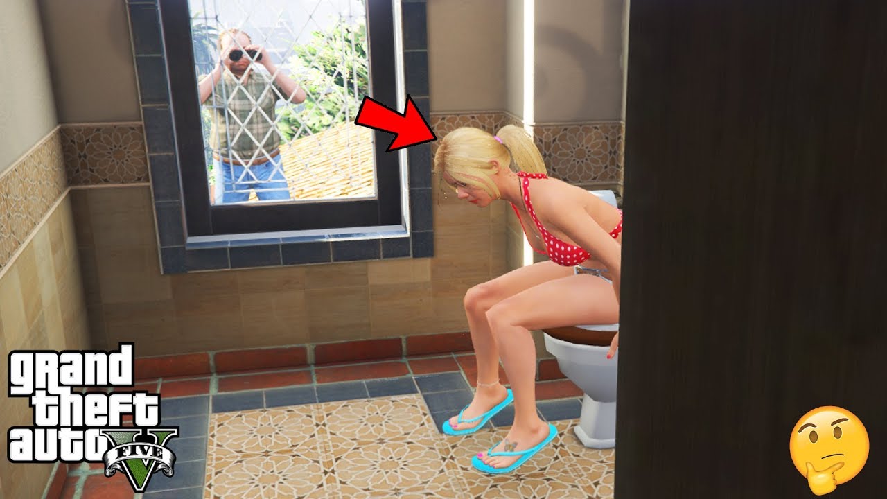 GTA 5 - What Happens When Tracey LOCKS The Bathroom Door (secret scene)