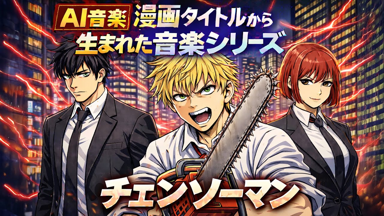 AIが「チェンソーマン」という漫画タイトルから連想した楽曲 | AI Music Inspired by the Manga Title “chainsaw man”