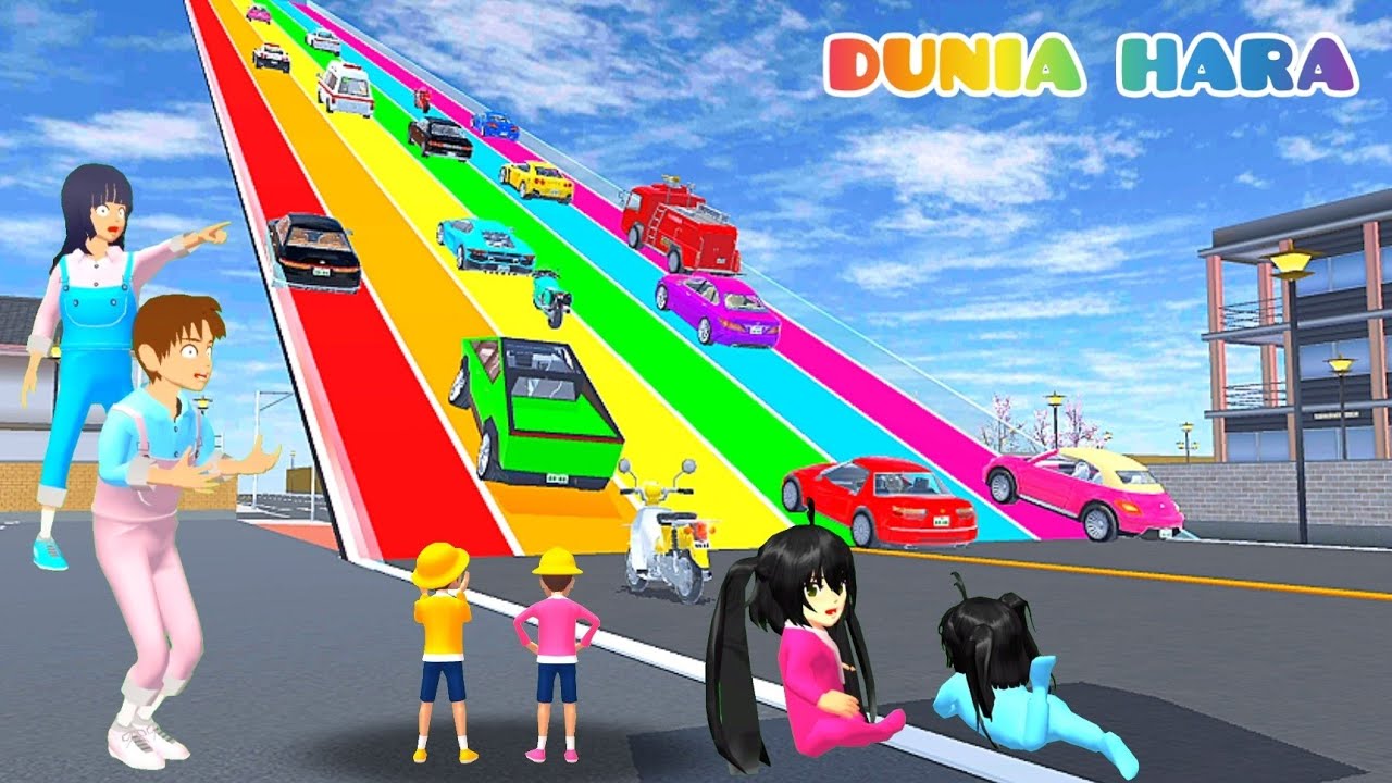 Jalan Pelangi Menuju Langit | Yuta Kumpul Mobil lewati Tanjakan Warna Warni Rainbow | Sakura
