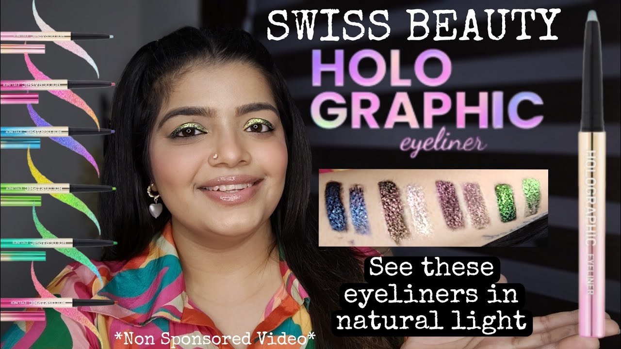 *SHOCKED*😱Reviewing India's 1ST *Affordable*HOLOGRAPHIC EYELINER by Swiss Beauty ✨ | Priya Sharma