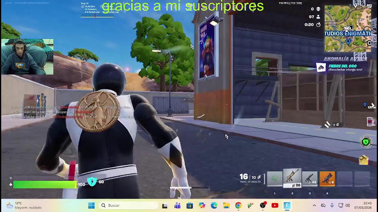 especial 12.4350 suscriptores fortnite live