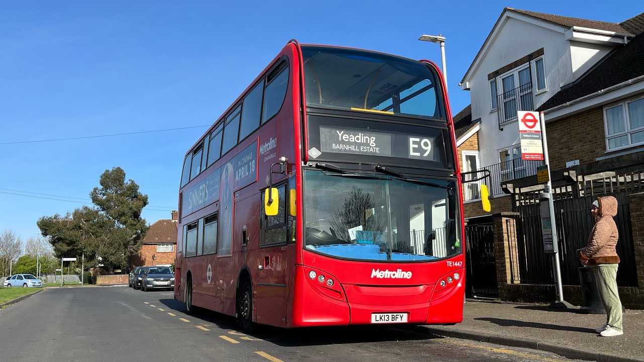 Full Route Visual. Route E9: Ealing Broadway - Yeading, Barnhill Estate | Enviro400 TE1447 LK13 BFY