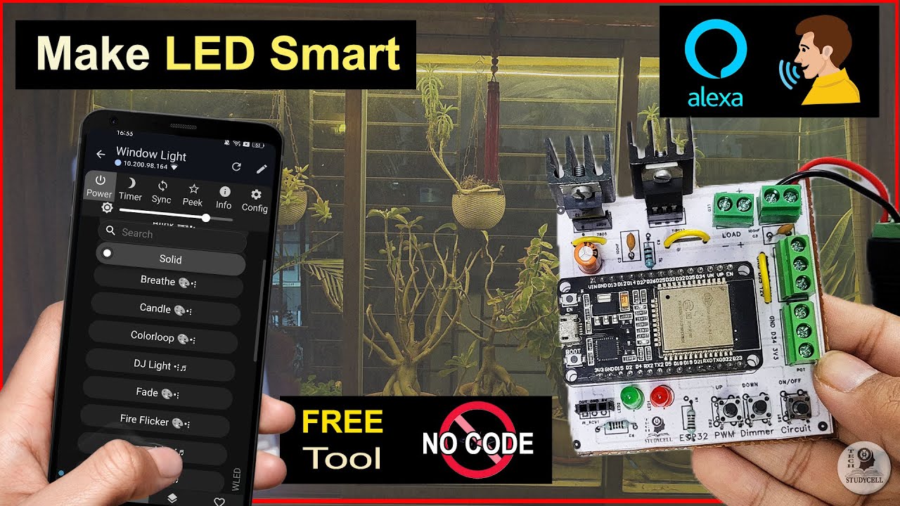 ESP32 WLED IoT Project | Control Non-Addressable LED with PWM, Alexa, IR & Buttons (No Code)